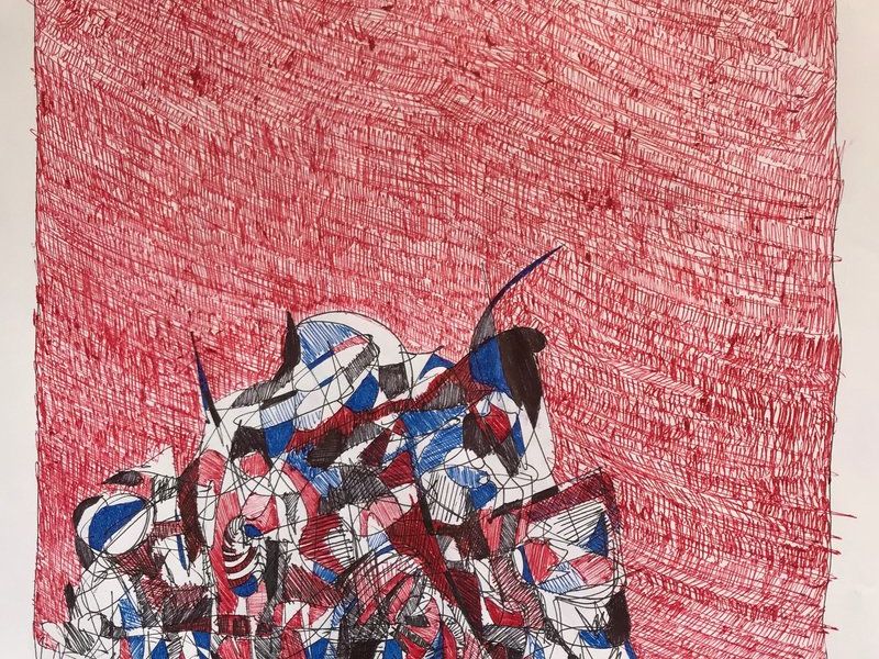 Espectro en fondo rojo